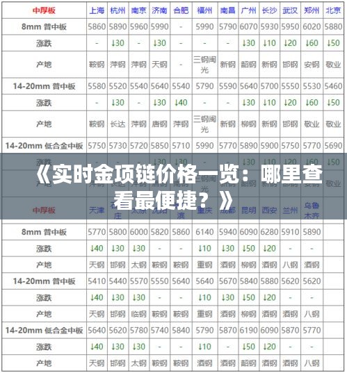 《实时金项链价格一览：哪里查看最便捷？》
