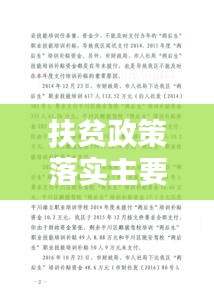 扶贫政策落实主要包括：扶贫政策的措施 