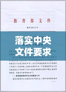 落实中央文件要求：贯彻落实中央文件精神 