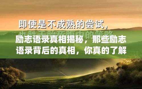 励志语录真相揭秘，那些励志语录背后的真相，你真的了解吗？