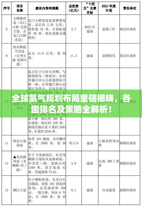 全球氢气规划布局重磅揭晓，各国排名及策略全解析！