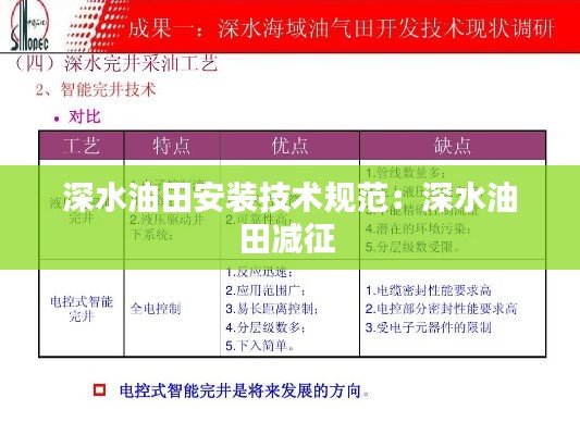 深水油田安装技术规范：深水油田减征 