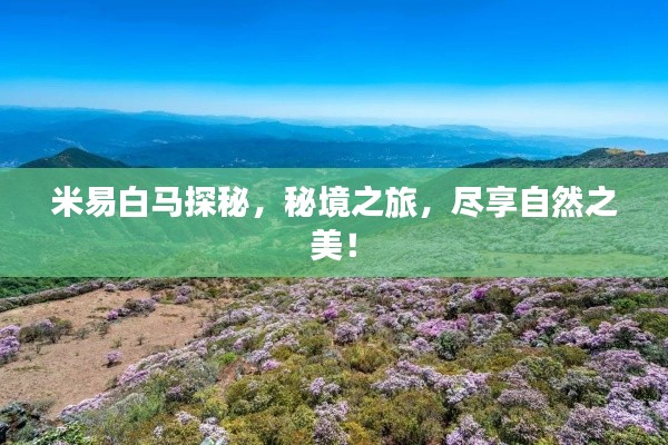 米易白马探秘，秘境之旅，尽享自然之美！