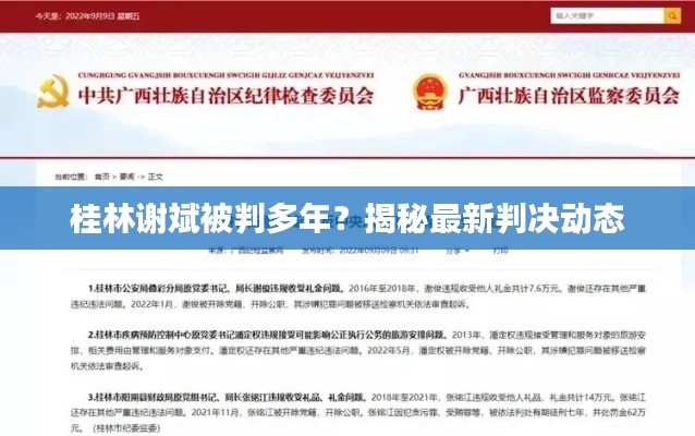 桂林谢斌被判多年？揭秘最新判决动态
