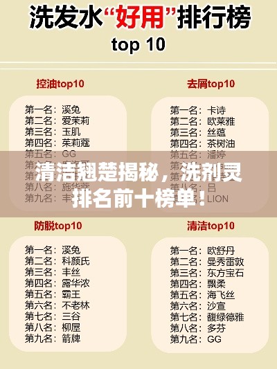 清洁翘楚揭秘，洗剂灵排名前十榜单！