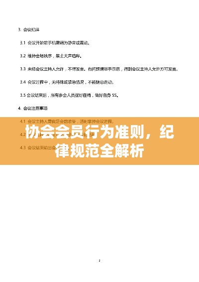 协会会员行为准则，纪律规范全解析