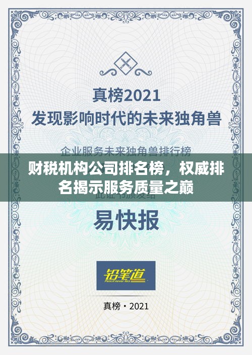财税机构公司排名榜，权威排名揭示服务质量之巅