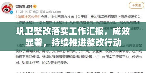 巩卫整改落实工作汇报，成效显著，持续推进整改行动