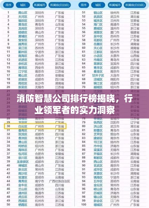 消防智慧公司排行榜揭晓，行业领军者的实力洞察