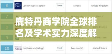 鹿特丹商学院全球排名及学术实力深度解析