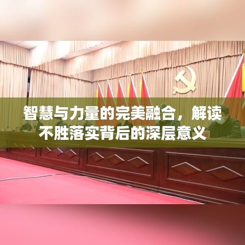 智慧与力量的完美融合，解读不胜落实背后的深层意义