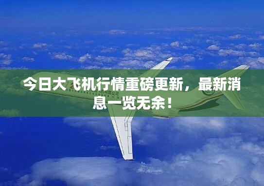 今日大飞机行情重磅更新，最新消息一览无余！