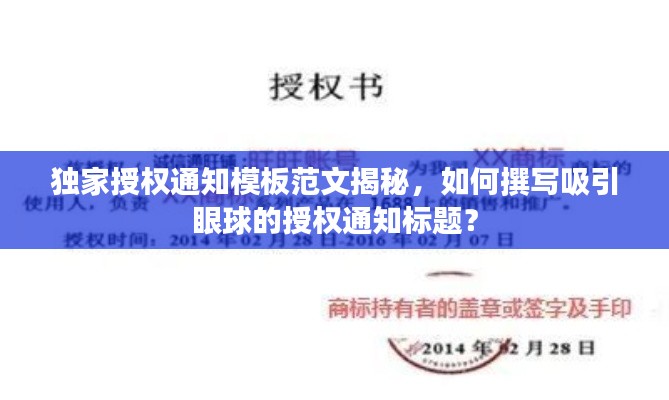 独家授权通知模板范文揭秘，如何撰写吸引眼球的授权通知标题？