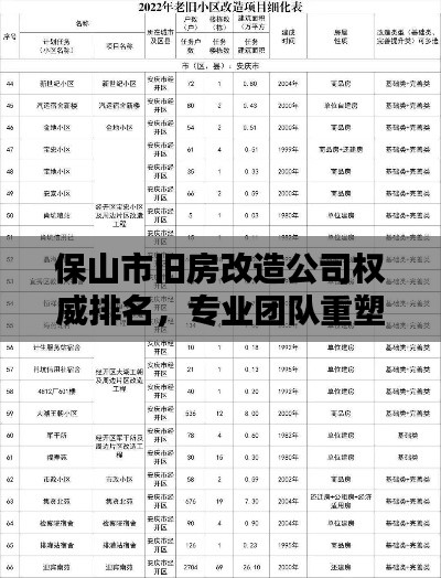 保山市旧房改造公司权威排名，专业团队重塑家园风采