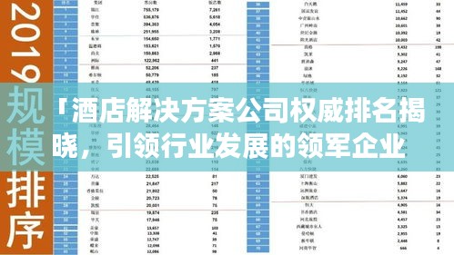 「酒店解决方案公司权威排名揭晓，引领行业发展的领军企业名单公布！」