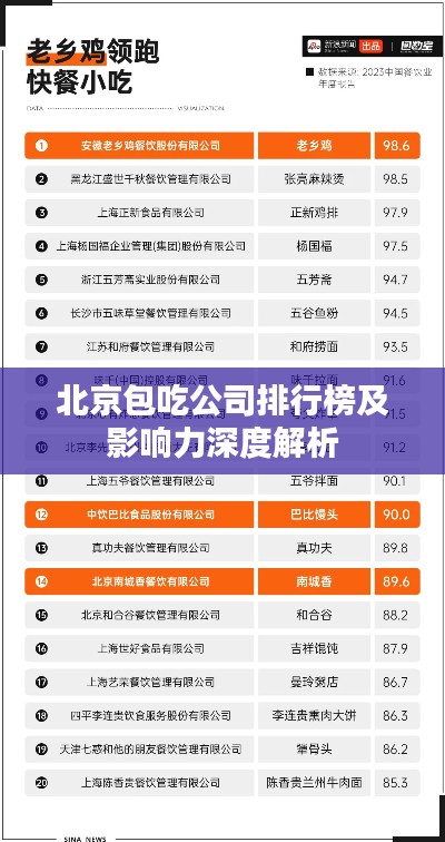 北京包吃公司排行榜及影响力深度解析