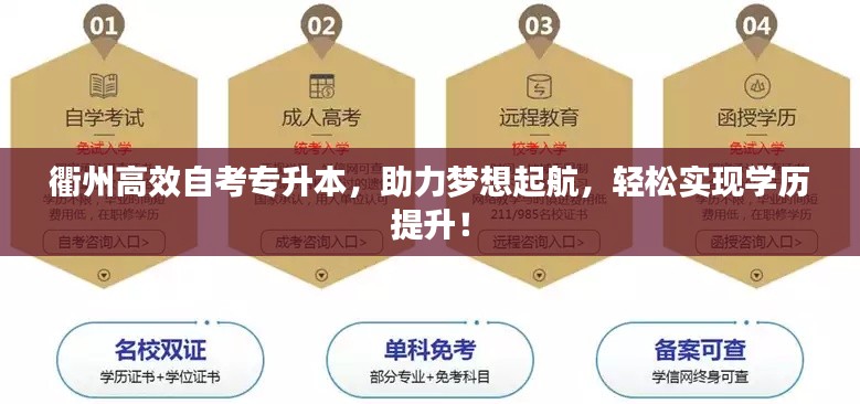 衢州高效自考专升本，助力梦想起航，轻松实现学历提升！