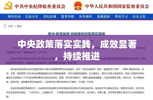 中央政策落实实践，成效显著，持续推进